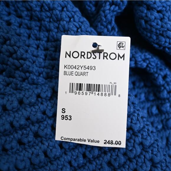 Joie Womens S Aurora Open Stitch Hoodie Sweater in Blue Quartz NEW - Picture 9 of 11